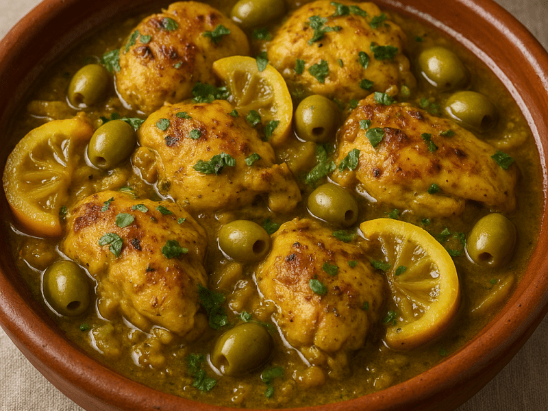 Tajín de Pollo con Limón en Conserva y&nbsp;Aceitunas